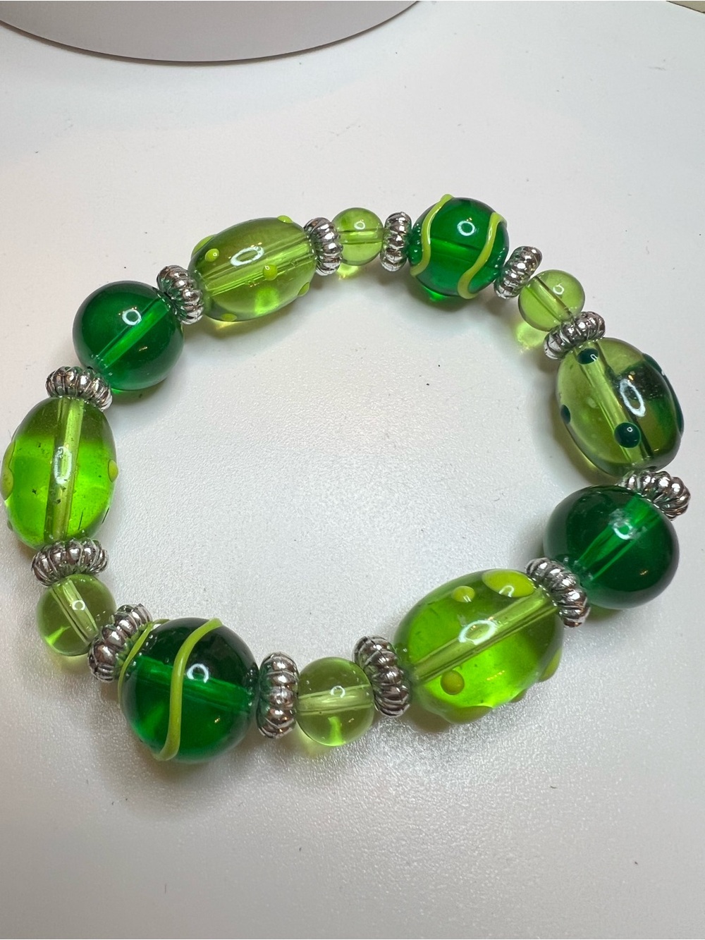 St Patty’s Festive Green Bead Stretch Bracelet